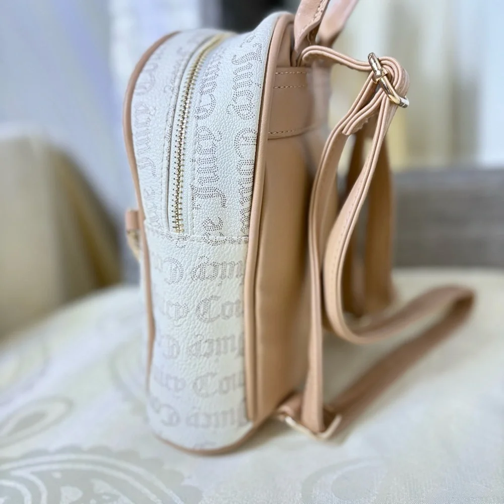 Juicy Couture pecan white and tan mini backpack